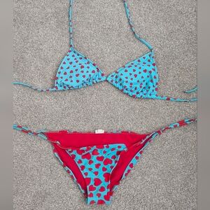 Xhilaration Red and Blue Heart Bikini